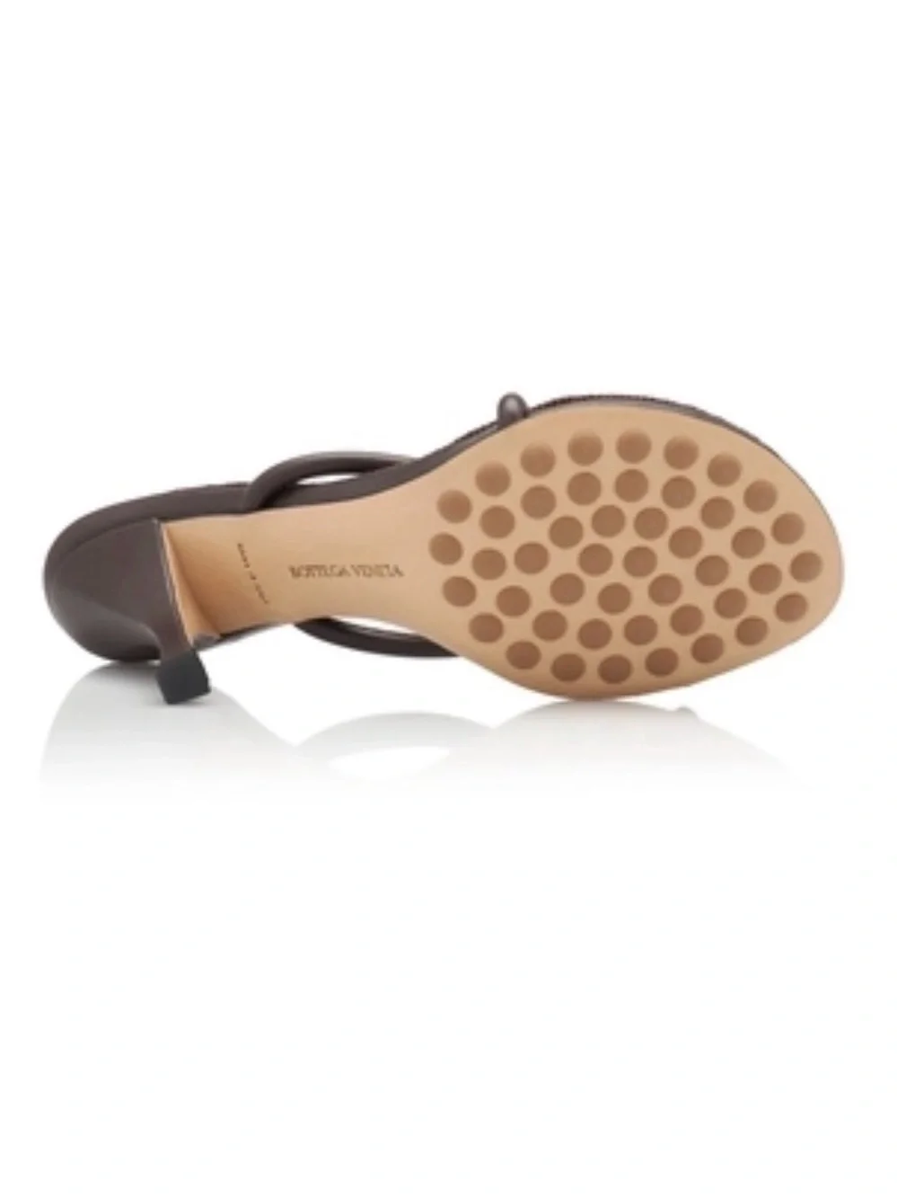 NWB Bottega Veneta Blink Jute-Trimmed Leather Brown Sandals ~ Size 37.5 / 7.5 US - Picture 8 of 13